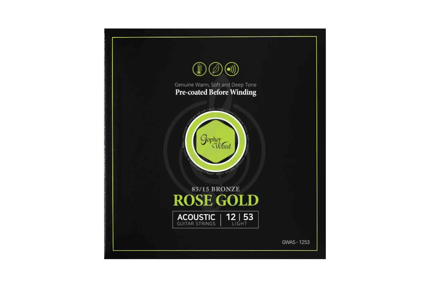 Струны для акустической гитары GOPHERWOOD ROSEGOLD AG COATED 85/15 BRONZE 11-52