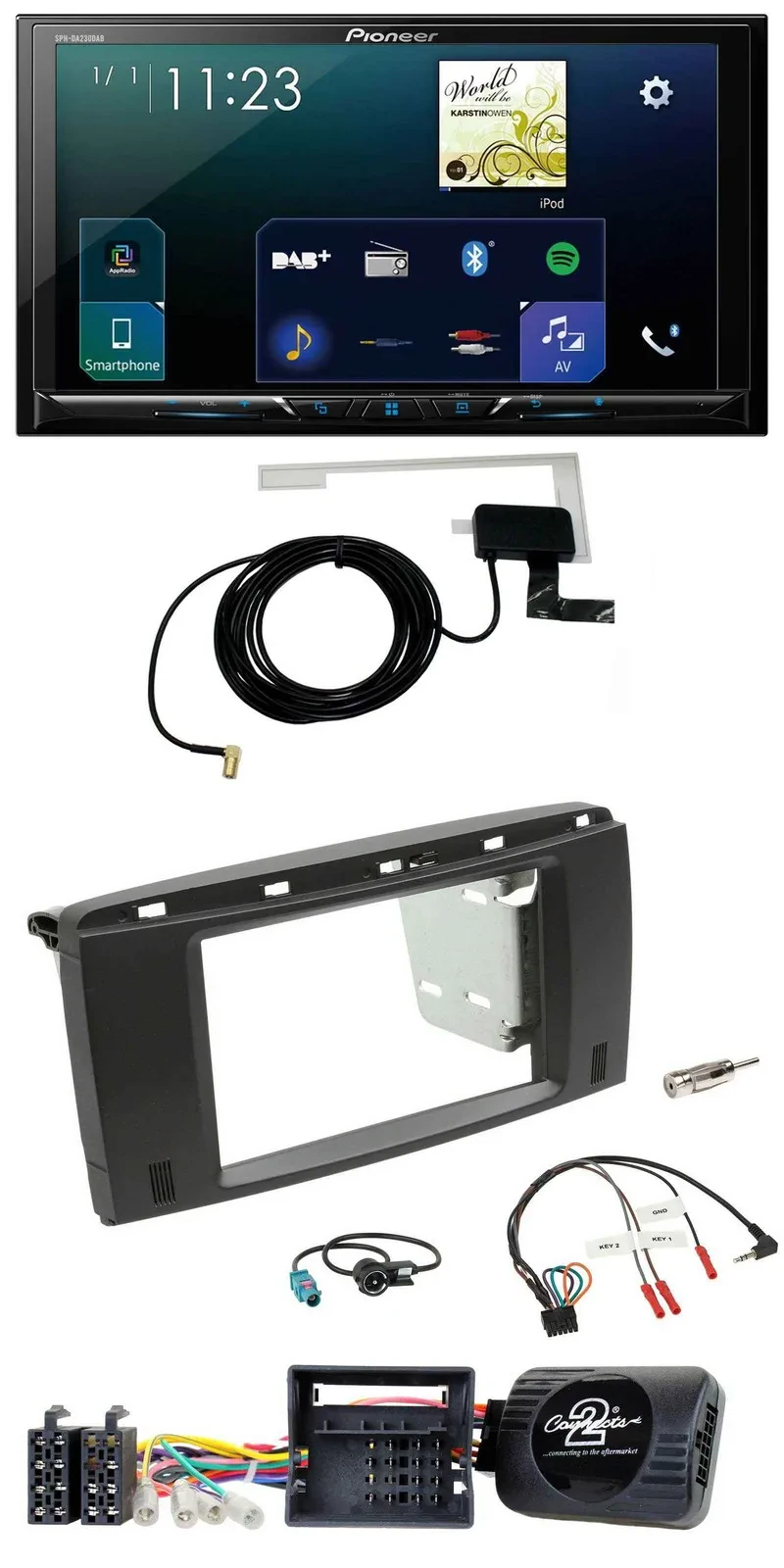 Pioneer 2DIN DAB USB Lenkrad Bluetooth Autoradio für Mercedes R-Klasse 2006-2012