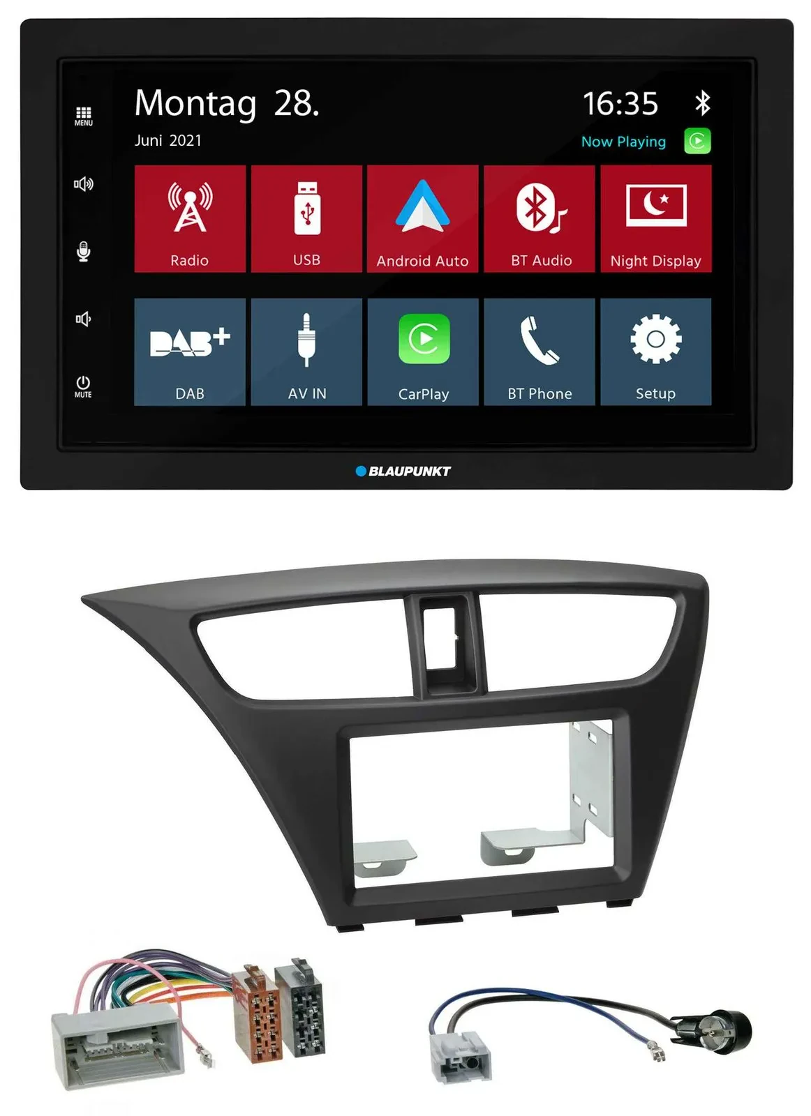 Blaupunkt MP3 Bluetooth DAB 2DIN USB Autoradio für Honda Civic Hatchback ab 12
