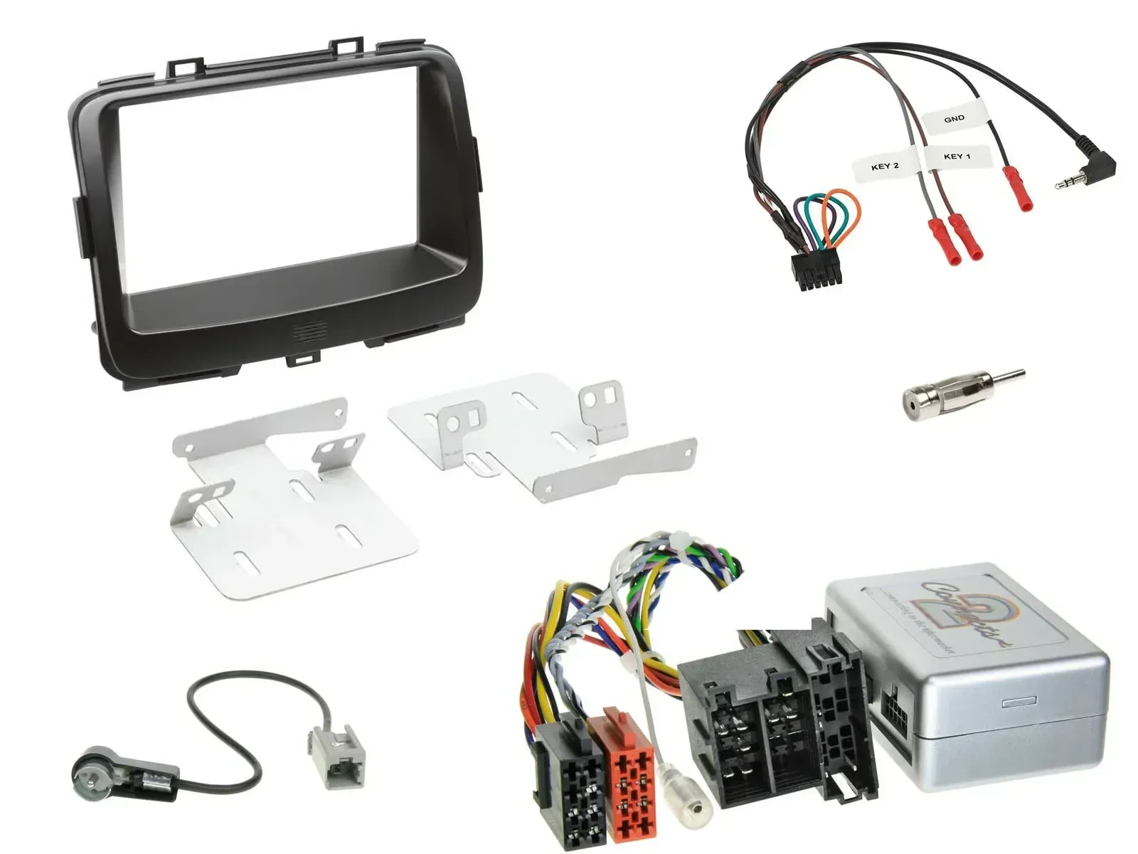 Einbauset Lenkradadapter Doppel DIN Autoradio für Kia Carens IV RP 2013-2019 Akt