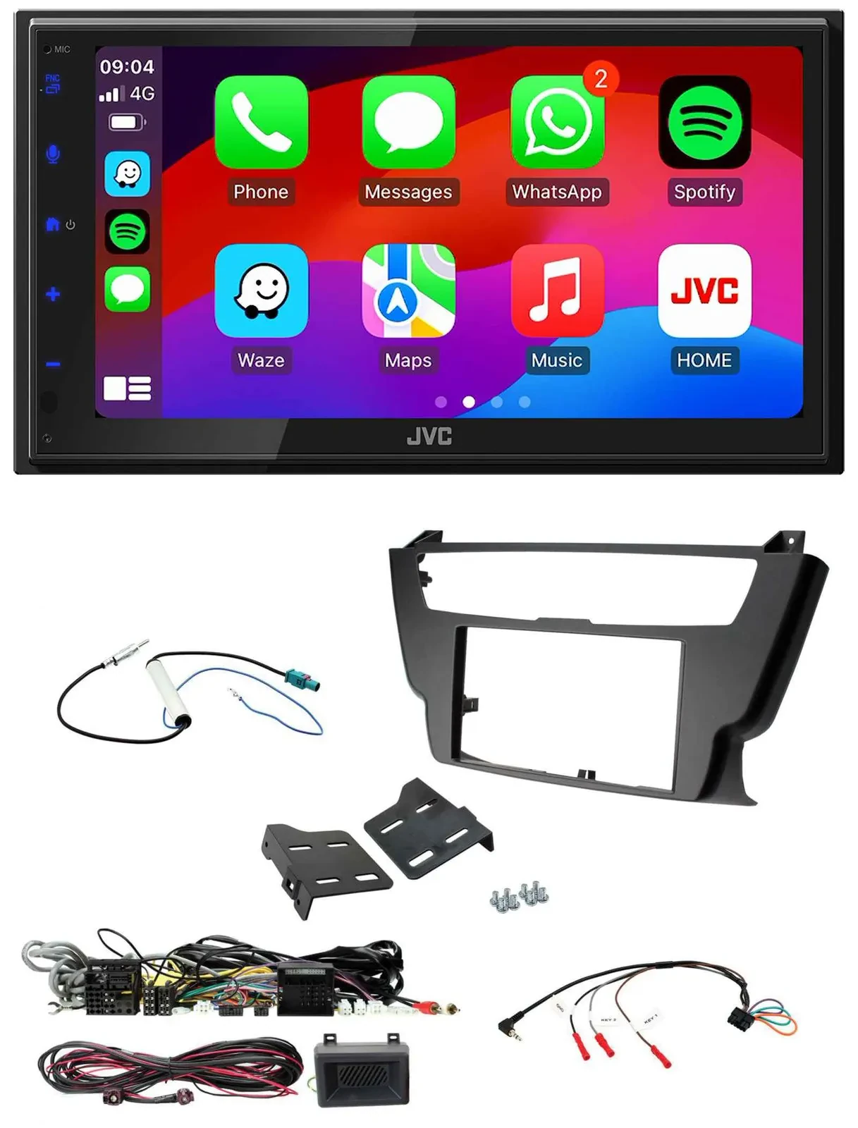JVC Bluetooth USB Lenkrad 2DIN DAB Autoradio für BMW 3er 4er 2012-2016 ohne Vers