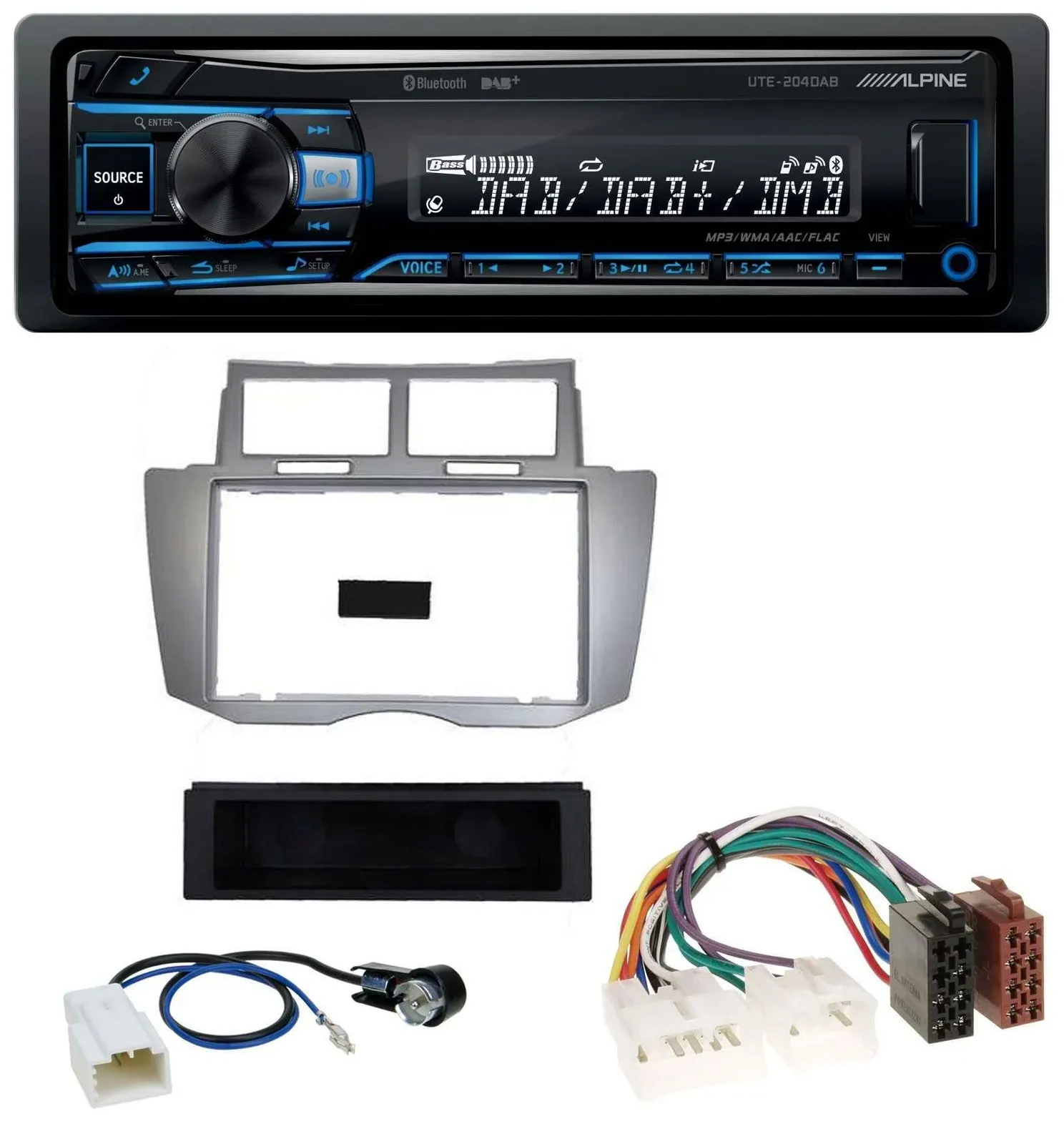Автомагнитола Alpine USB Bluetooth DAB MP3 для Toyota Yaris (2007–2011)
