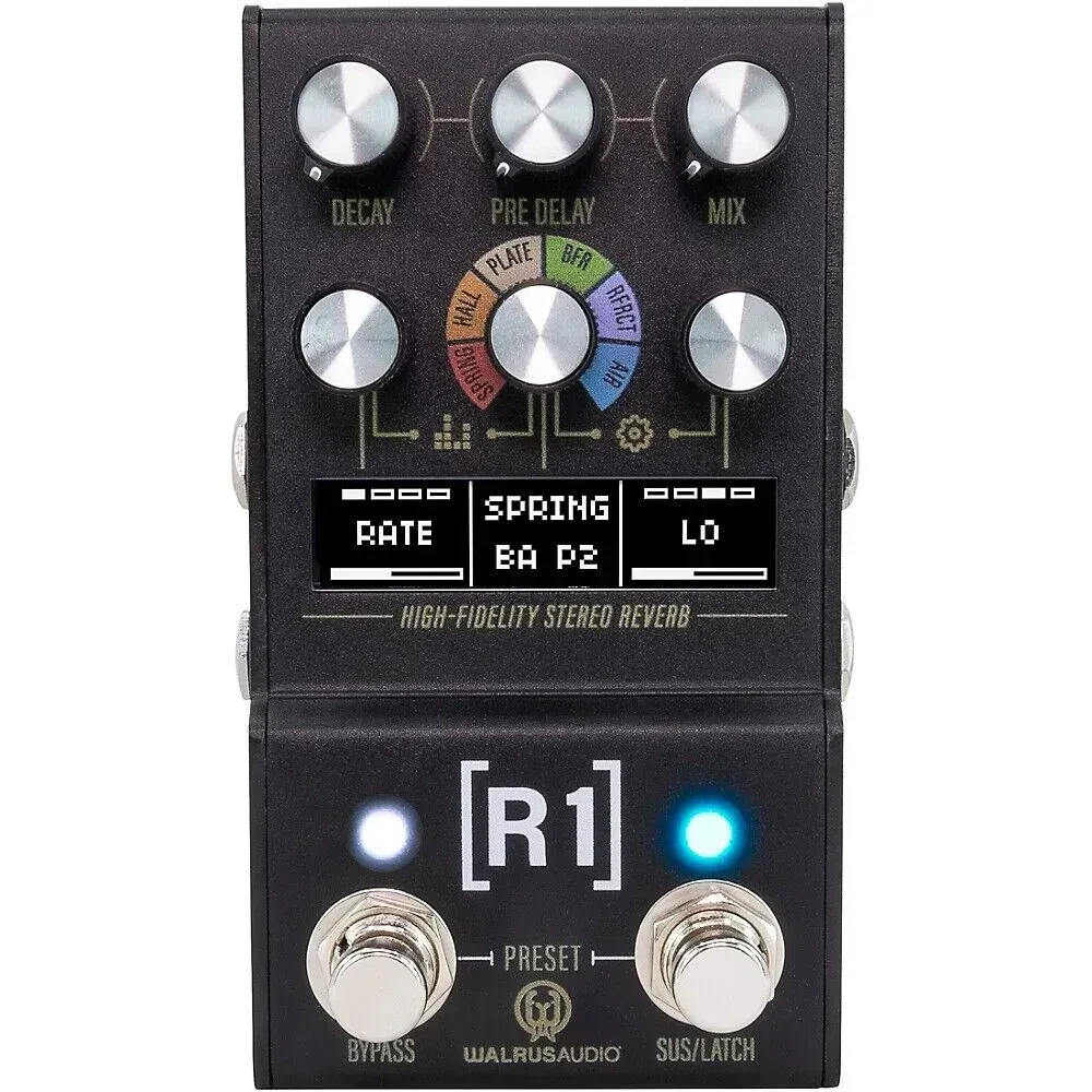 Педаль эффектов для электрогитары Walrus Audio Mako Series R1 High-Fidelity Stereo Reverb MKII Black