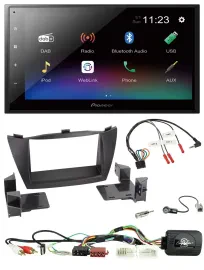 Автомагнитола для Hyundai Tucson (2010–2015) Pioneer 2DIN, USB, Bluetooth, DAB, поддержка кнопок на руле