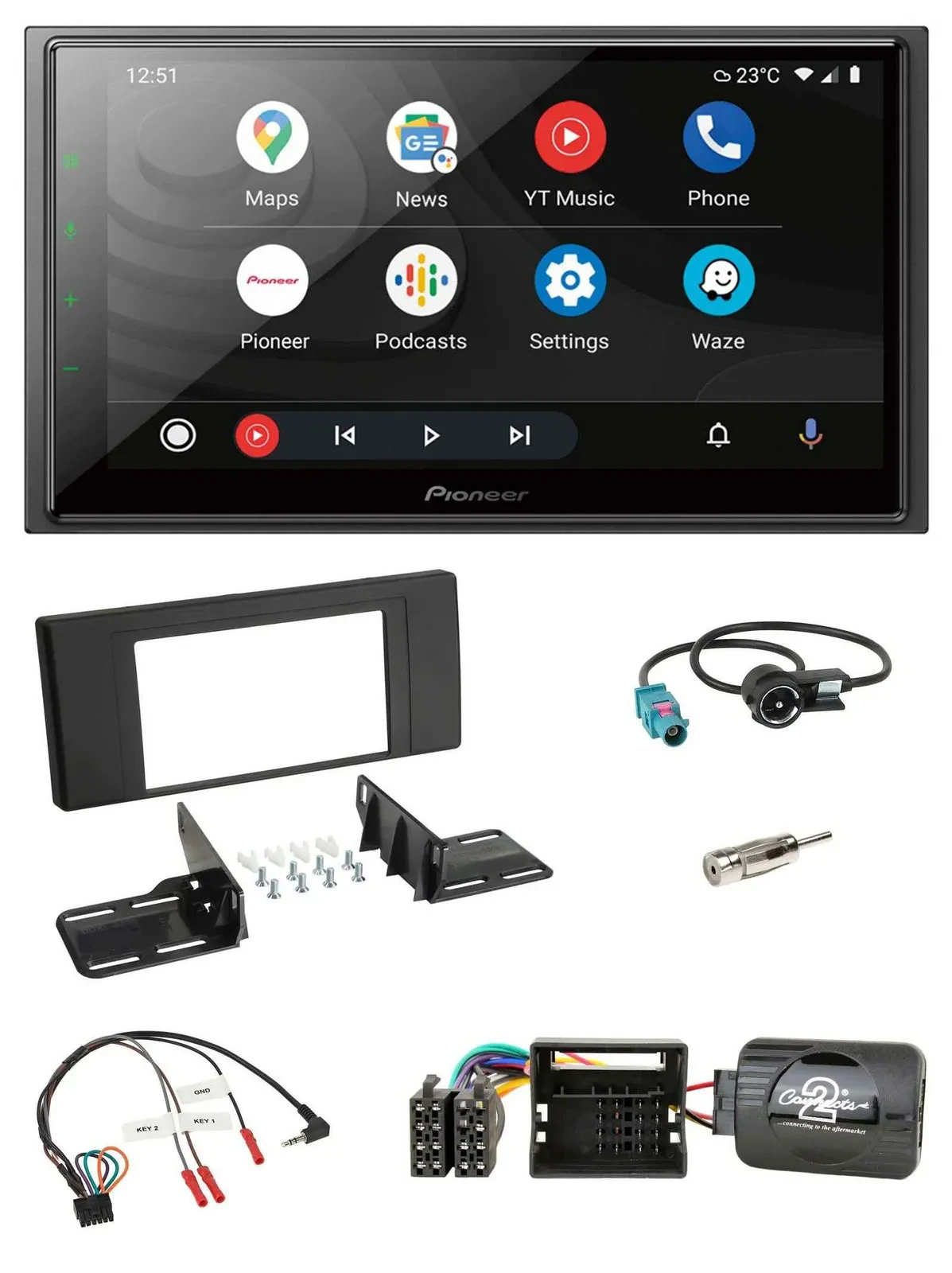 Pioneer USB 2DIN DAB Lenkrad Bluetooth Autoradio für BMW X5 E53 2000-2006