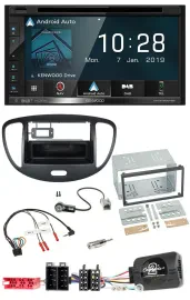 Kenwood DAB TMC USB 2DIN Lenkrad Bluetooth Navigation für Hyundai i10 2009-2013