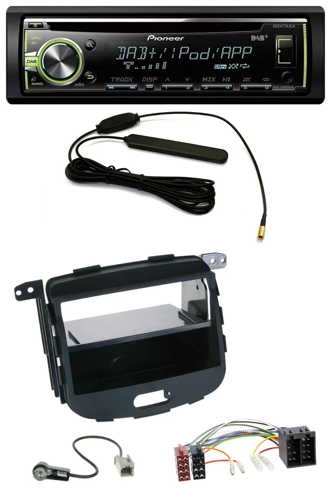 Pioneer MP3 USB CD DAB AUX Autoradio für Hyundai i10 2008-2013 Rubber Touch