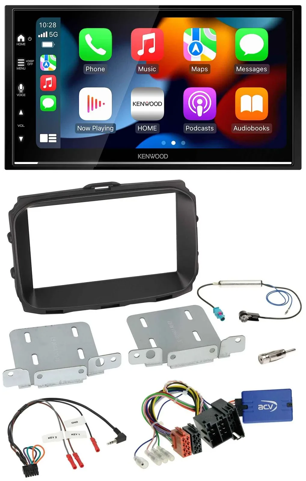 Kenwood DAB USB Bluetooth 2DIN Lenkrad Autoradio für Alfa Romeo Giulietta 2013-2