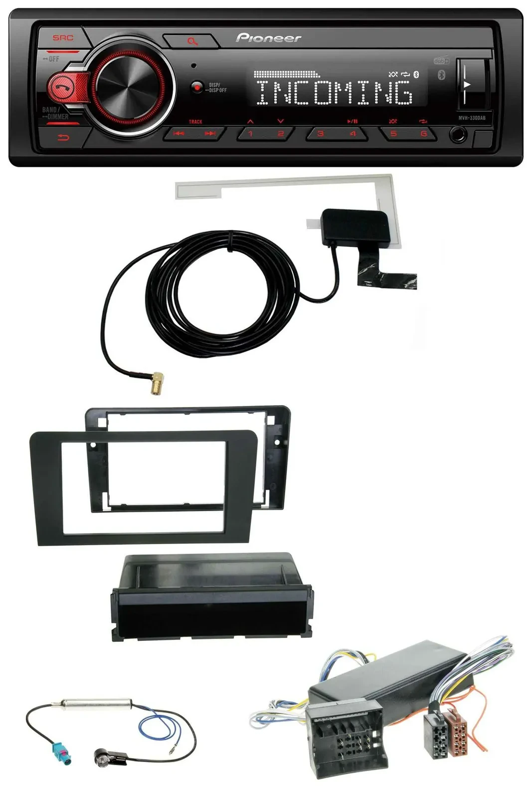 Автомагнитола Pioneer USB MP3 DAB Bluetooth для Audi A3 (2006–2012) 8P Symphony/Bose активная система