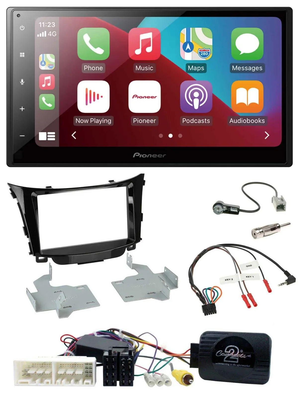 Pioneer USB Lenkrad DAB 2DIN Bluetooth Autoradio für Hyundai I30 ab 2017