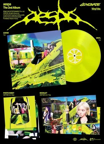 Виниловая пластинка Aespa - The 2nd Album 'LEMONADE'  [Neon Yellow Vinyl] [New Vinyl LP] Colored Vin