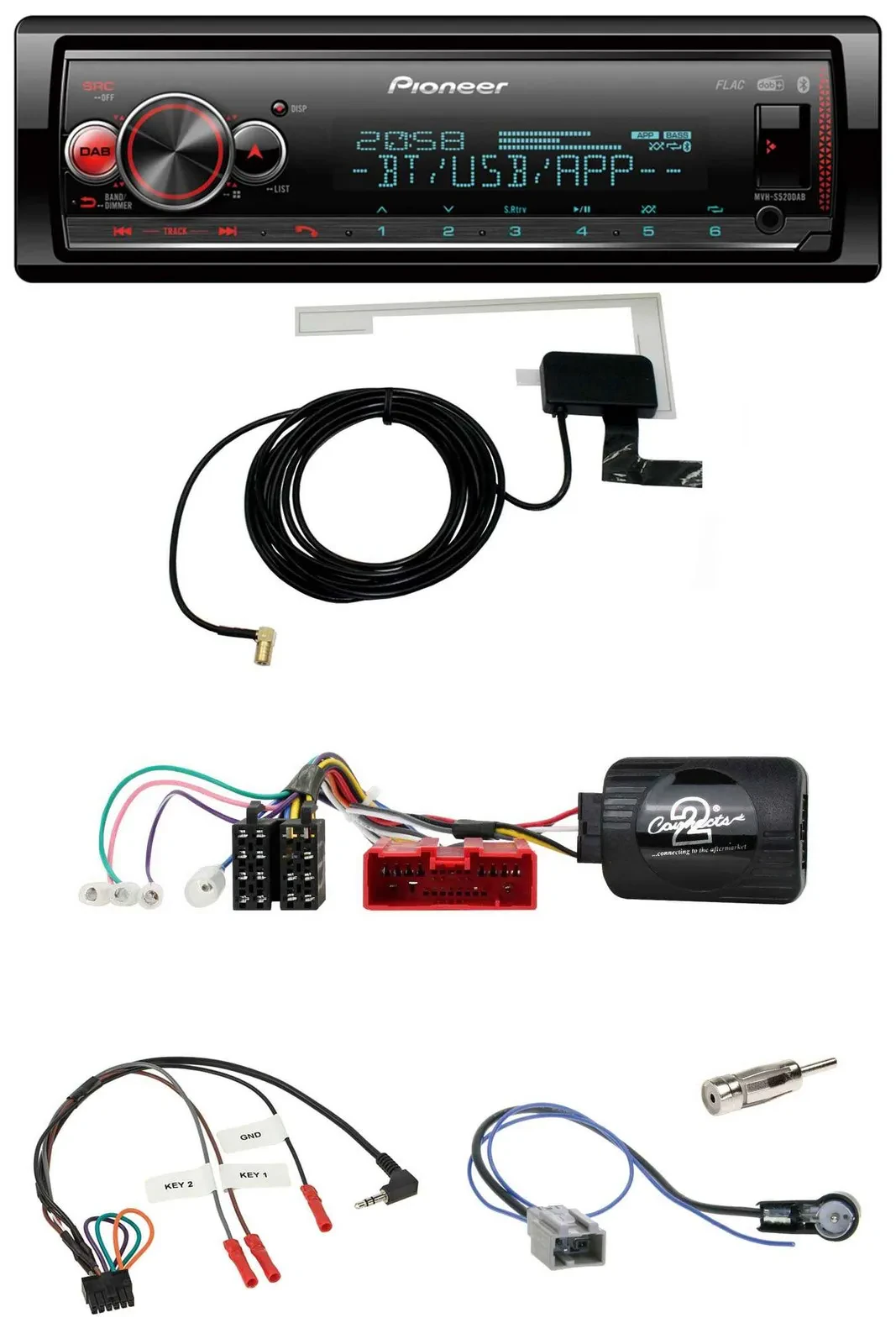 Pioneer Bluetooth DAB USB Lenkrad Autoradio für Mazda 2 Typ DY 2003-2007