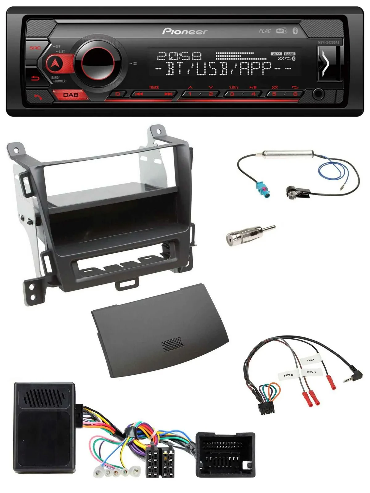 Pioneer Lenkrad USB DAB Bluetooth Autoradio für Opel Tourer Zafira ab 2013 jet b