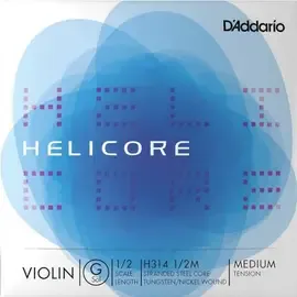 Одиночная струна для скрипки Daddario H314 1/2M Helicore Medium Einzelsaite "G" Violine 1/2