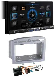 Alpine DAB 2DIN USB Bluetooth MP3 Autoradio für Peugeot 308 09-13 warmsilber
