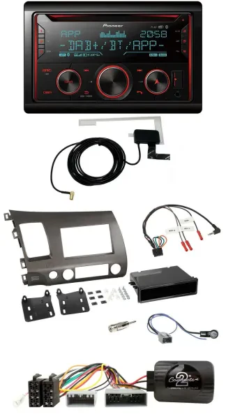 Pioneer 2DIN Lenkrad DAB USB CD Bluetooth Autoradio für Honda Civic 06-10 Hybrid