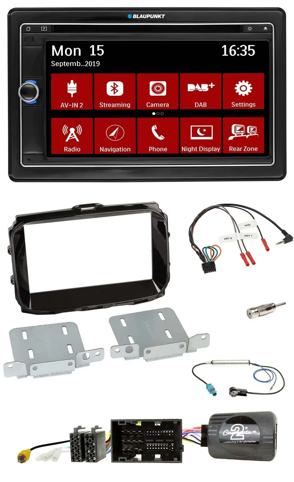 Blaupunkt 2DIN USB DAB Lenkrad Bluetooth TMC Navigation für Alfa Giulietta 2014-