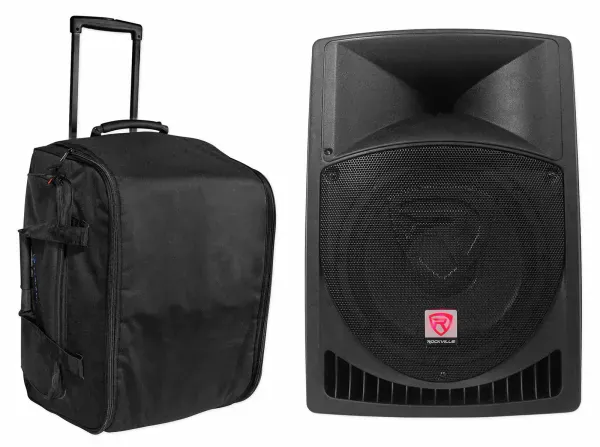 Rockville RPG12 12" Powered Active 800 Watt DJ PA Speaker+Rolling Travel Bag