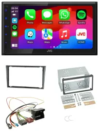 JVC Bluetooth 2DIN MP3 DAB USB Autoradio für Opel Corsa C Quadlock 2000-2006 alu
