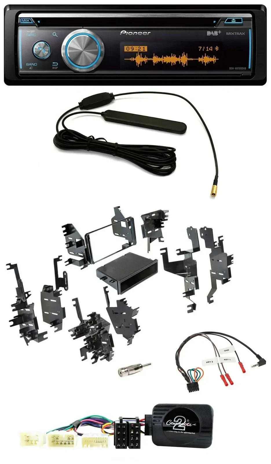 Автомагнитола для Toyota FJ (с 2007) Pioneer CD, USB, Bluetooth, DAB