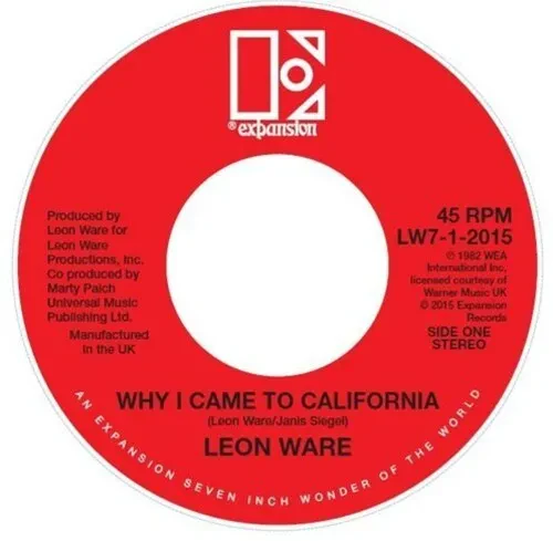 Виниловая пластинка Leon Ware - Why I Came to California / Rockin' You Eternally [New 7" Vinyl] UK -