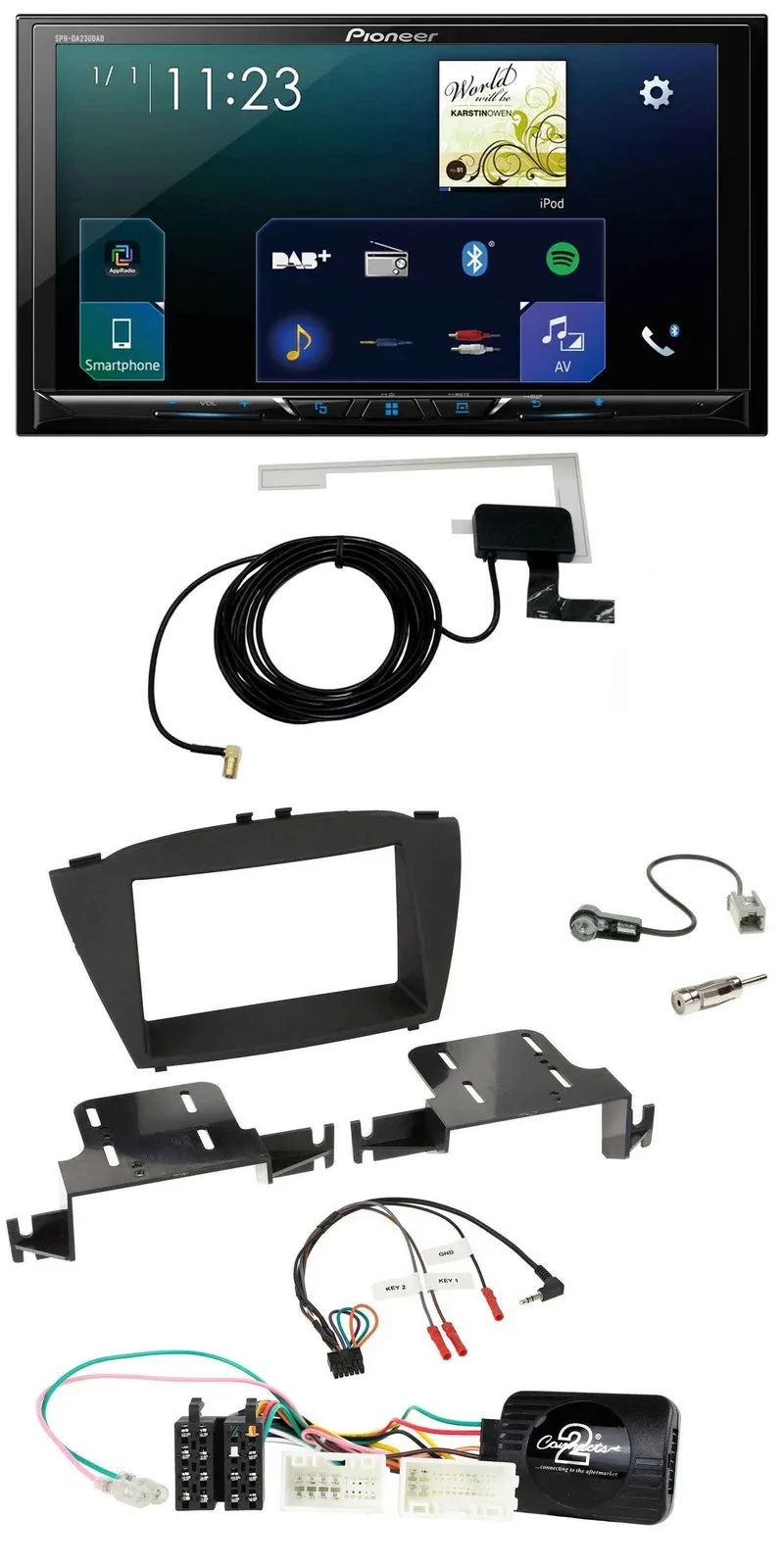 Автомагнитола для Hyundai ix35 (с 2013) Pioneer 2-DIN, DAB, USB, Bluetooth, поддержка управления на руле