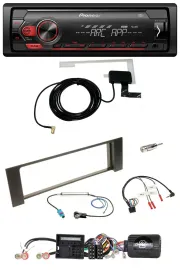Pioneer 1DIN USB DAB MP3 Lenkrad Autoradio für Audi A4 00-04 B6 Quadlock Fakra