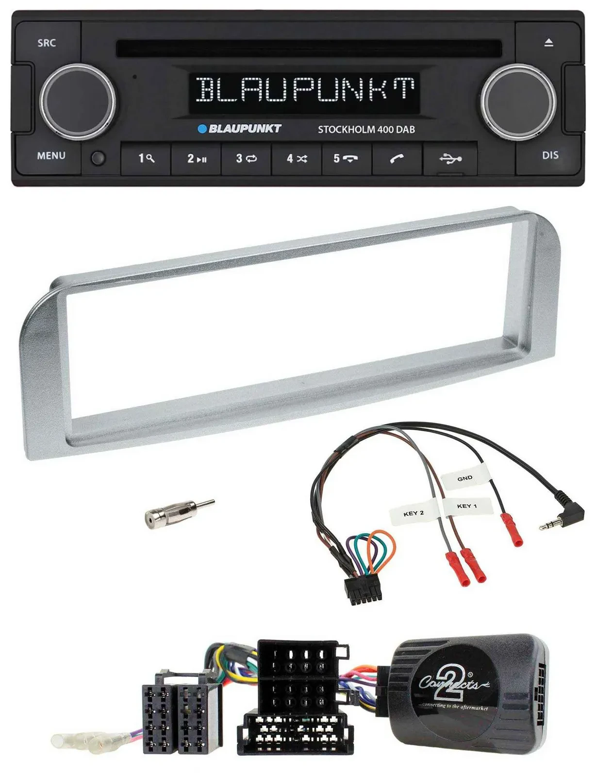 Blaupunkt Lenkrad Bluetooth DAB CD USB Autoradio für Alfa GT 147 2007-2010 silbe