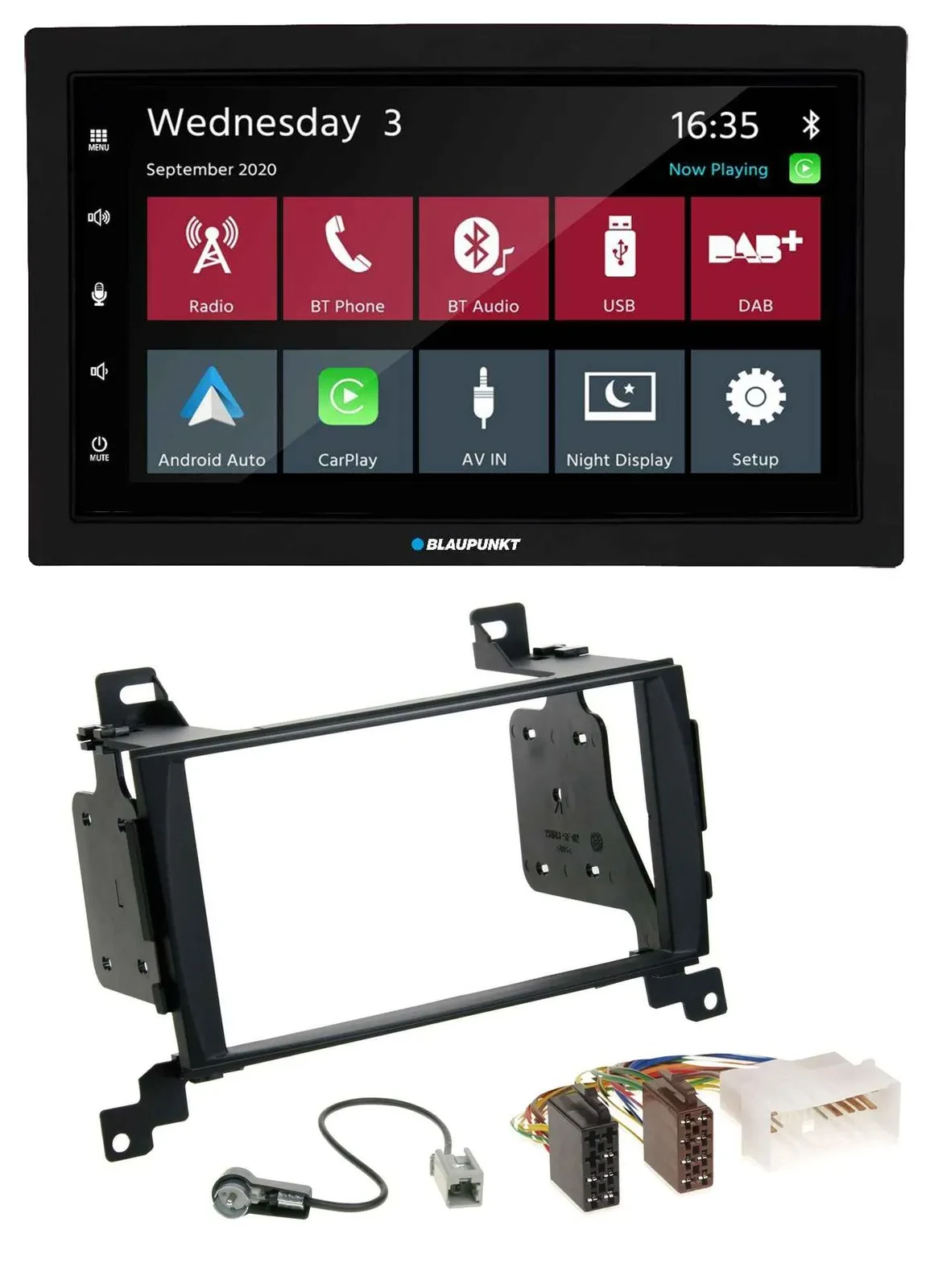 Автомагнитола для Hyundai Santa Fe 2007–2012 Blaupunkt 2-DIN, DAB, Bluetooth, USB, MP3
