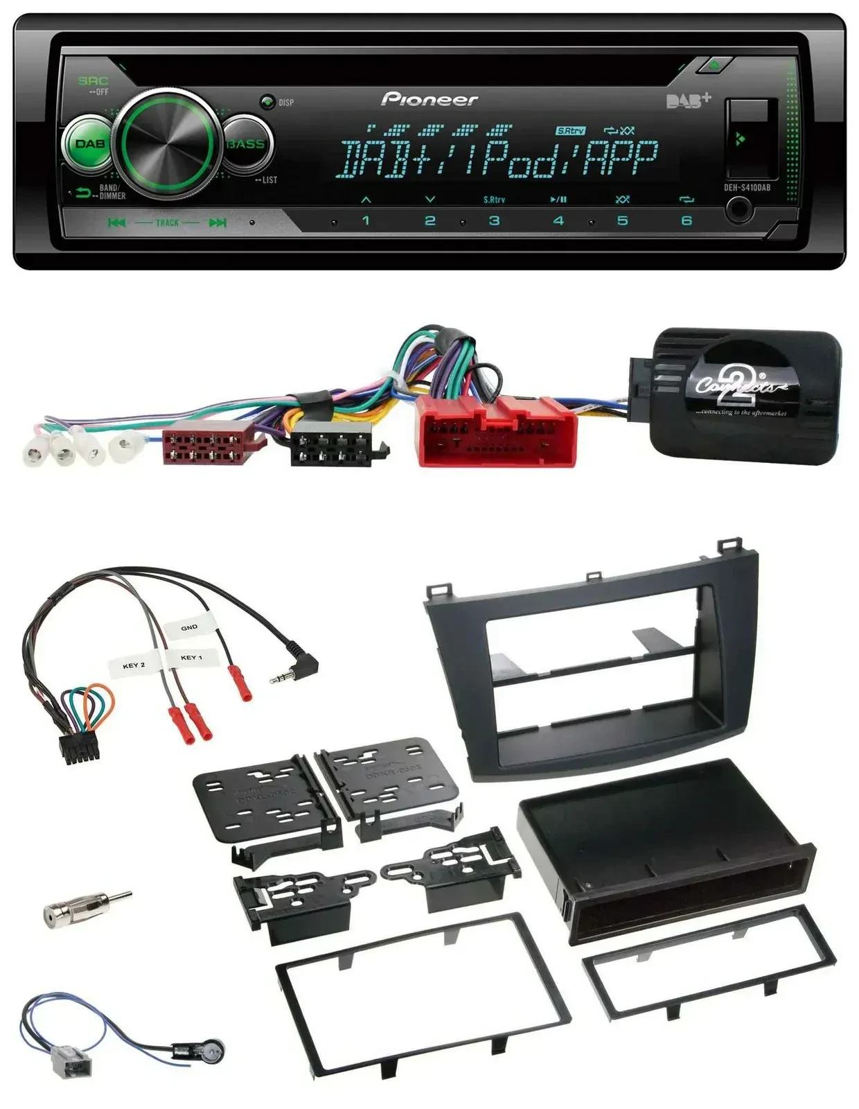 Автомагнитола Pioneer CD USB MP3 DAB для Mazda 3 (2009–2013), CAN-Bus, поддержка кнопок на руле