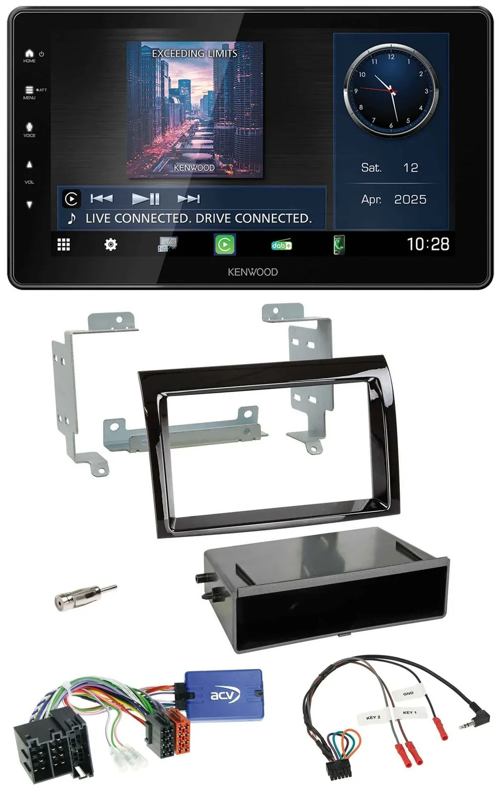 Kenwood Lenkrad Bluetooth USB DAB Autoradio für Fiat Ducato 2008-11 Profi piano