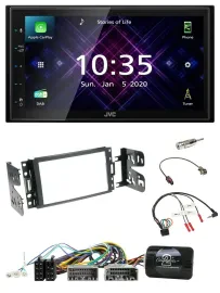 JVC DAB 2DIN Lenkrad Bluetooth USB Autoradio für Jeep Grand Cherokee 2011-2014