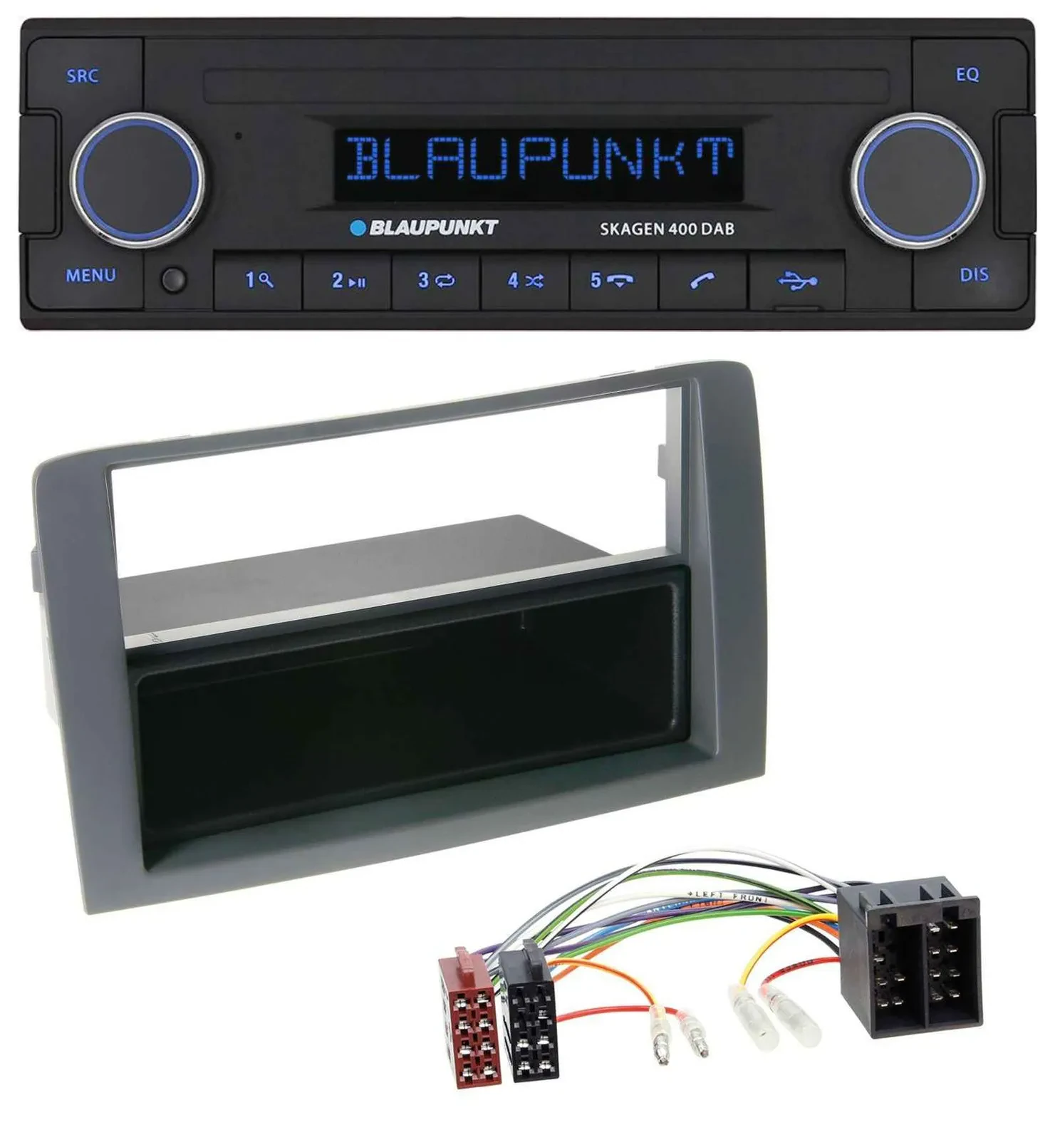 Автомагнитола Blaupunkt DAB USB Bluetooth MP3 для Fiat Idea (350, 2003–2011), серый