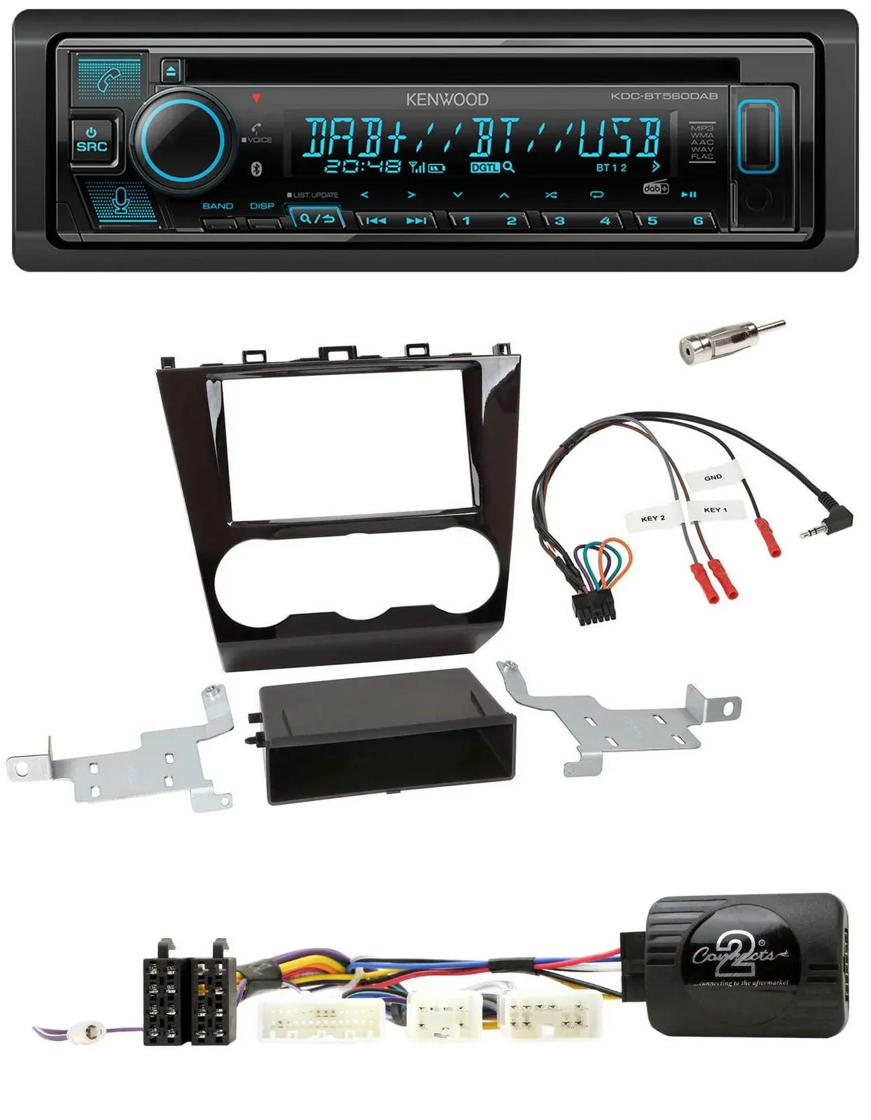 Kenwood Bluetooth DAB CD Lenkrad USB Autoradio für Subaru Forester ab 2015