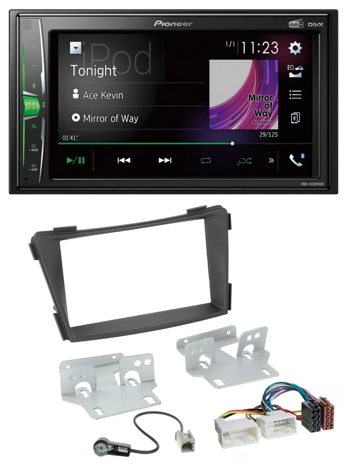 Автомагнитола для Hyundai i40 (VF, с 2011) Pioneer 2DIN MP3 DAB USB Bluetooth, черный