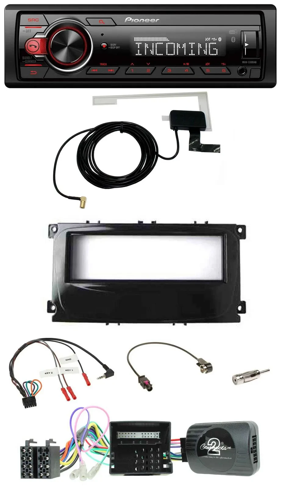 Pioneer USB Lenkrad DAB Bluetooth Autoradio für Ford Mondeo S-Max Can-Bus 07-14