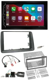 ESX 2DIN DAB USB Lenkrad Bluetooth Autoradio für Fiat Panda 2007-2012 grau