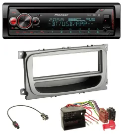 Автомагнитола Pioneer DAB, CD, Bluetooth, USB, MP3 для Ford Mondeo, S-Max (2007–2014), серебристая