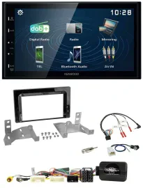 Kenwood 2DIN Bluetooth Lenkrad USB DAB Autoradio für Toyota Aygo AB7 ab 22 klavi