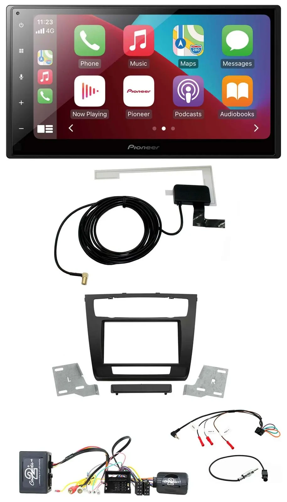 Pioneer USB Bluetooth DAB Lenkrad 2DIN Autoradio für BMW 1er Aktiv aut. Klima E8