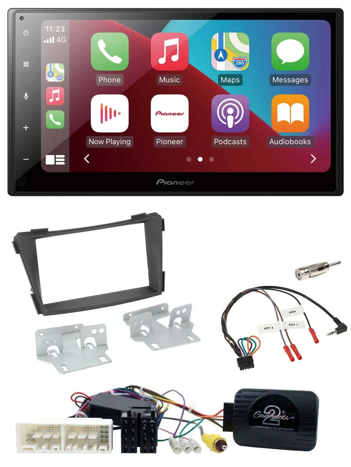 Pioneer USB Lenkrad DAB 2DIN Bluetooth Autoradio für Hyundai i40 VF ab 16 schwar