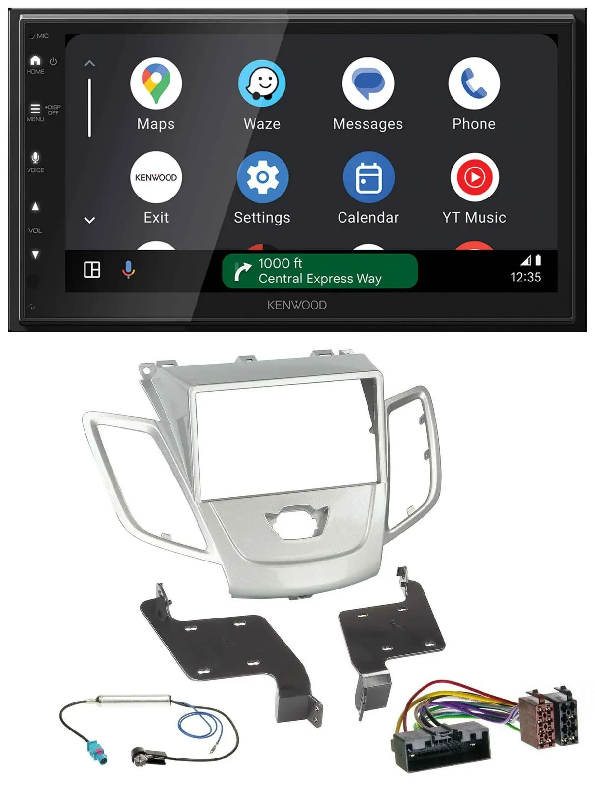 Kenwood DAB Bluetooth USB MP3 2DIN Autoradio für Ford Fiesta 2010-2017 silber