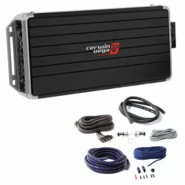 Cerwin Vega B54 4-Channel Bomber Series Class D Amp + Free Belva 4 Gauge Amp Kit