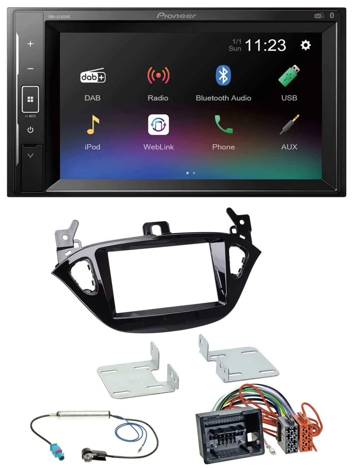 Автомагнитола Pioneer 2DIN, DAB, Bluetooth, USB для Opel Adam (с 2013), Corsa E (с 2015)