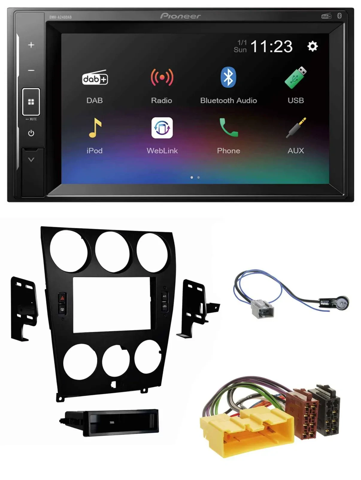 Автомагнитола Pioneer 2DIN DAB, Bluetooth, USB для Mazda 6 (2006–2008)