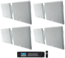 Настенная акустика JBL SLP12/T White с усилителем (8 штук)