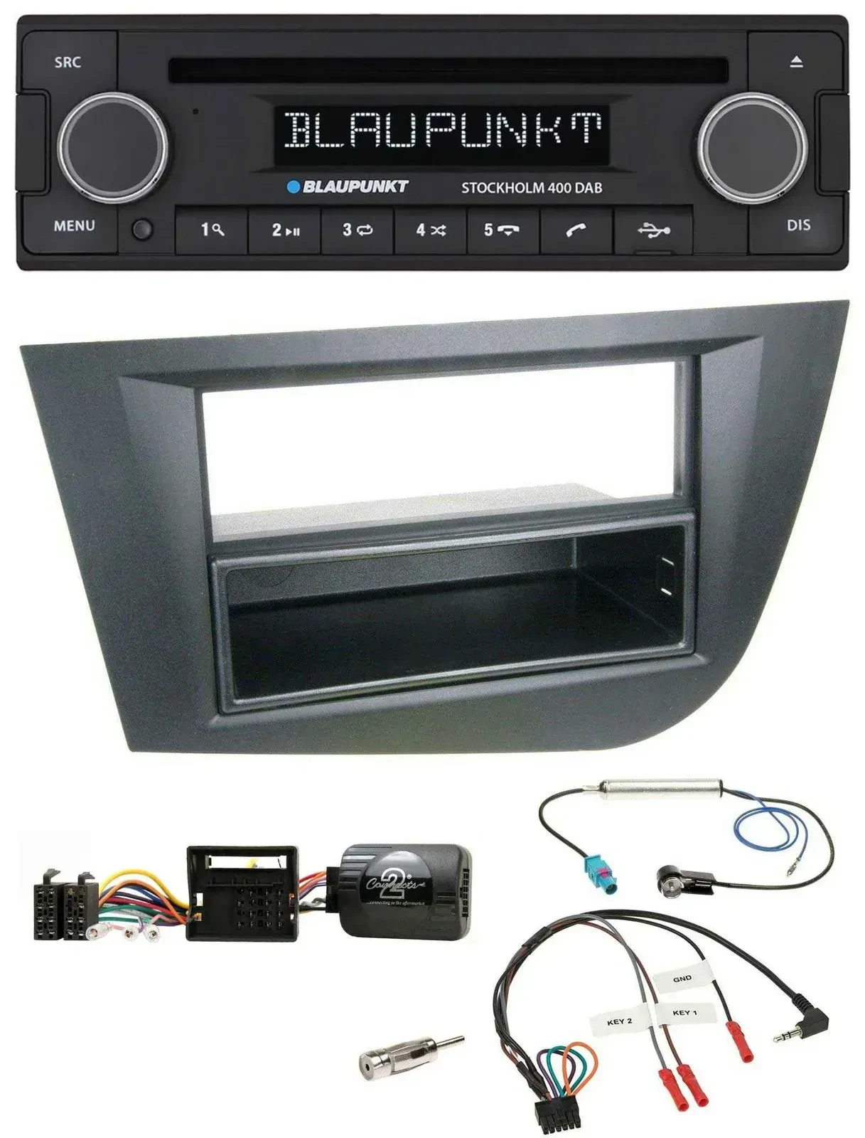 Blaupunkt Lenkrad Bluetooth DAB CD USB Autoradio für Seat Leon 2005-2010 schwarz