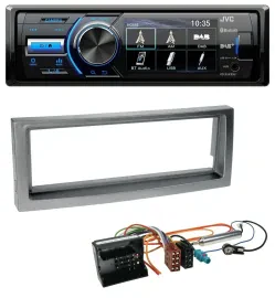 JVC Bluetooth MP3 USB DAB Autoradio für Citroen C5 Peugeot 407 ab 04 grau-metall