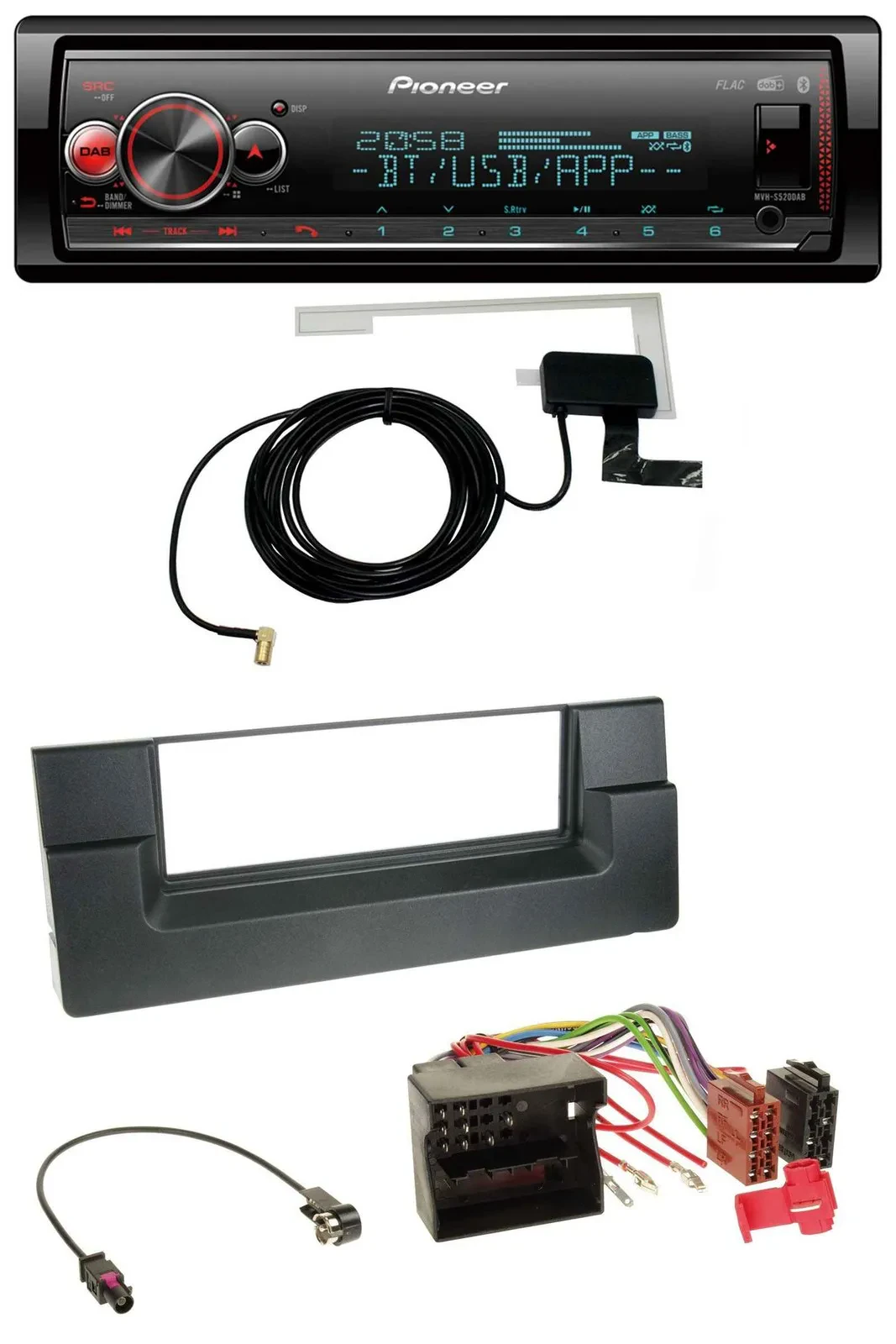 Pioneer Bluetooth DAB USB MP3 Autoradio für BMW 5er (E39) X5 (E53) Quadlock