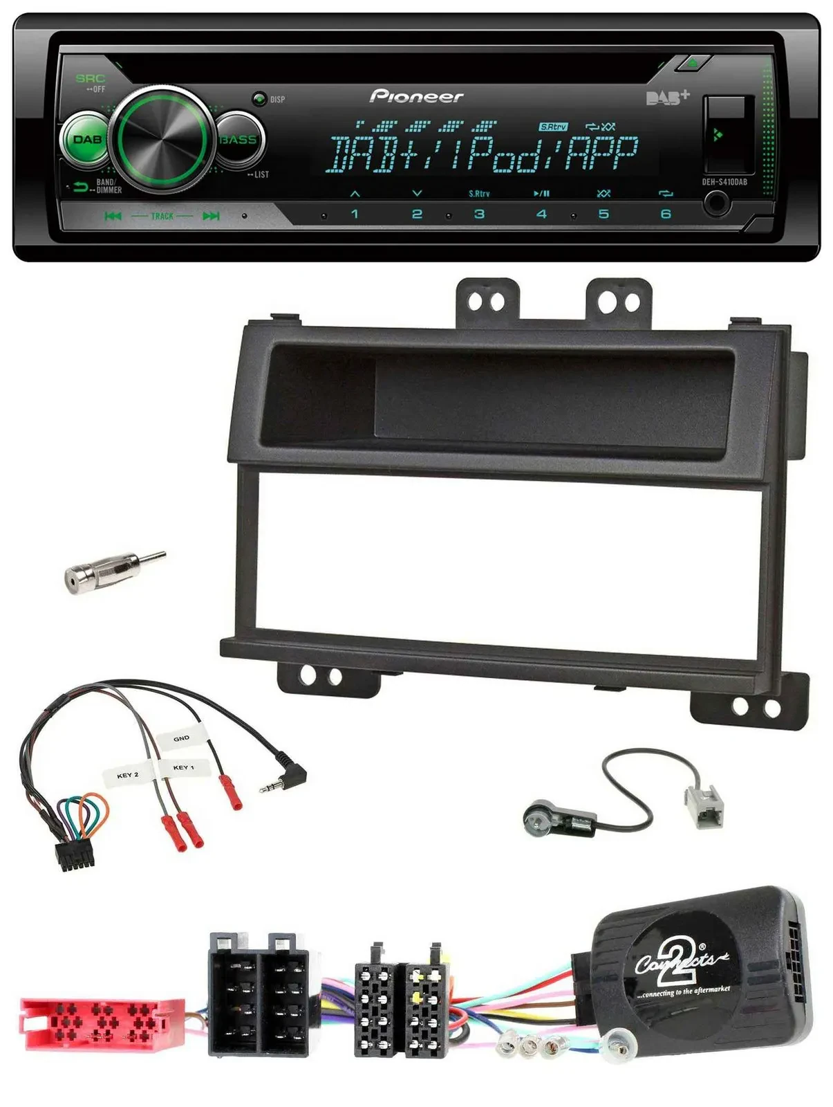 Автомагнитола Pioneer для Hyundai i20 (2009–2011) USB MP3 DAB CD, поддержка управления на руле, черный